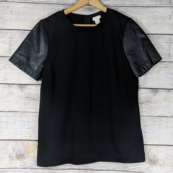 J. Crew Tops - J. Crew oversized faux leather tee